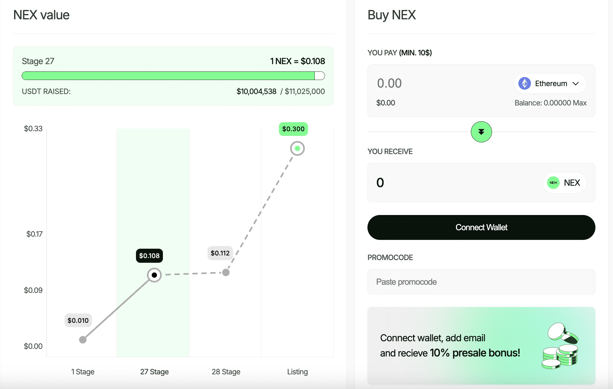 NEX presale