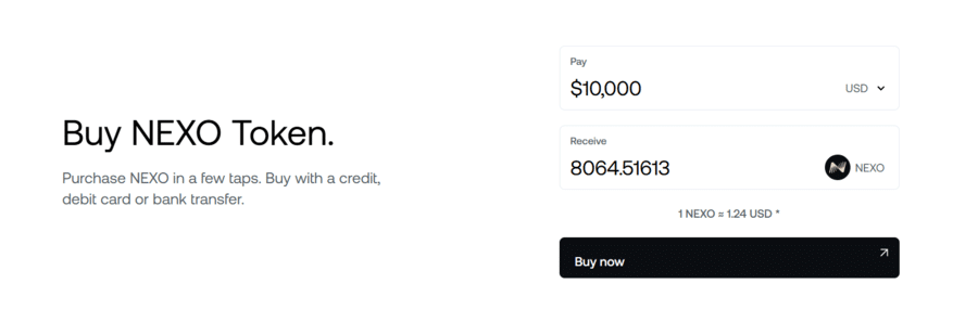 You can buy the NEXO token directly on the platform or on most exchanges