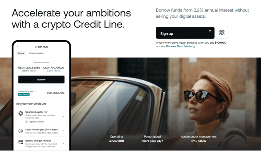 Credit lines on Nexo