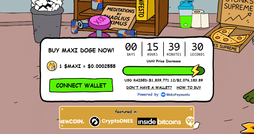 Troll crypto, MemeCore, and Fresya AI are trending meme coin. Maxi Doge is also the best meme coin to buy after raising over $1.8M