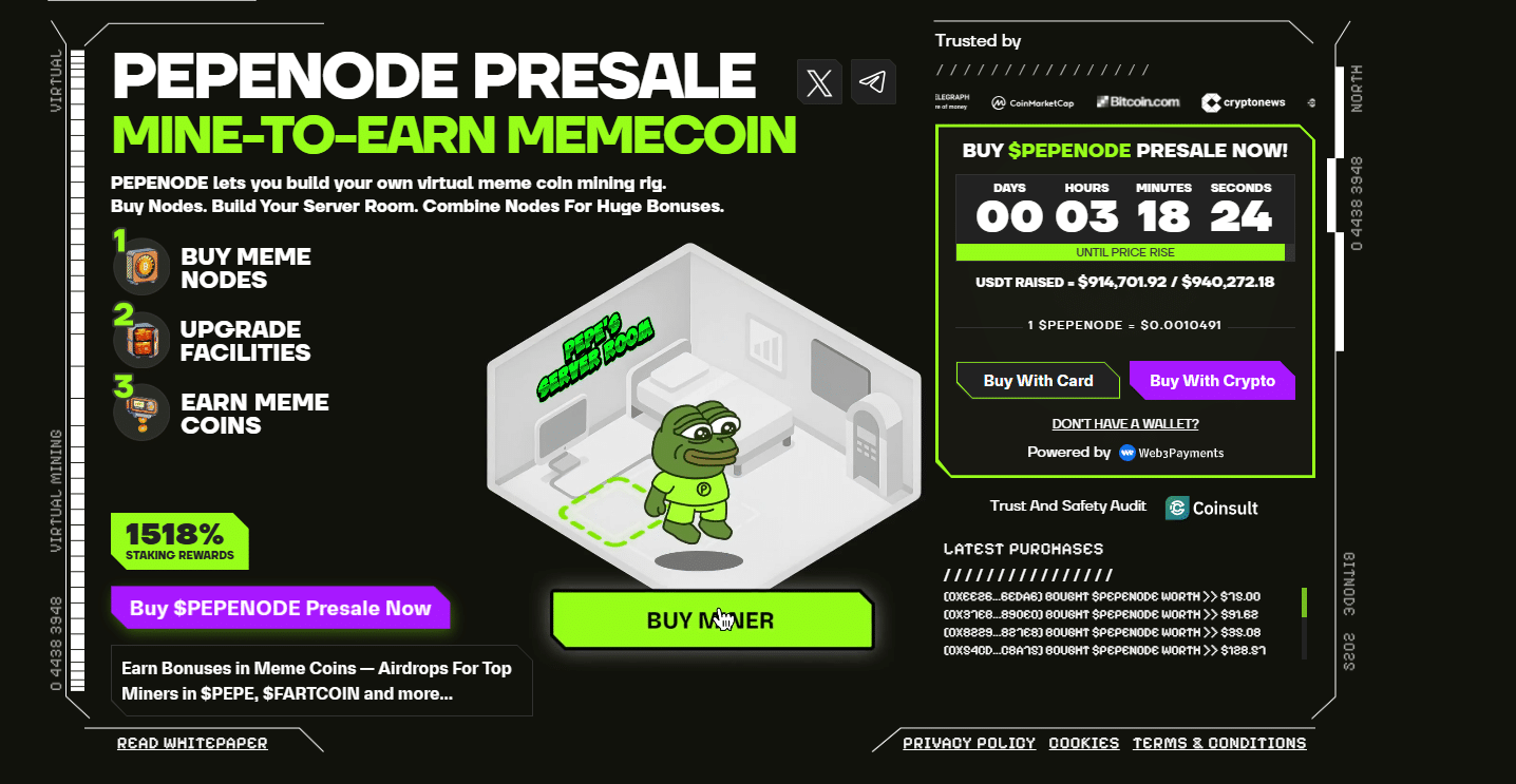 PENGU Price Prediction September 2025, PepeNode Raises $1M