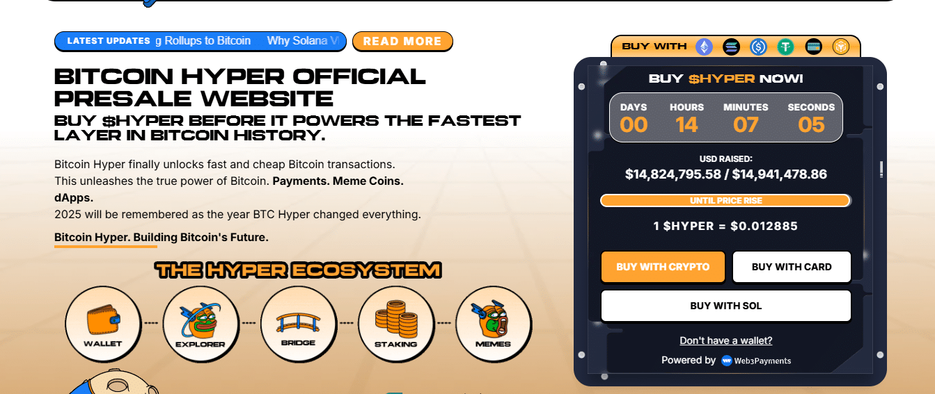CELO crypto may be the best new crypto to explore ahead of the Ice Cream update scheduled for September 10. Bitcoin Hyper raises nearly $15M