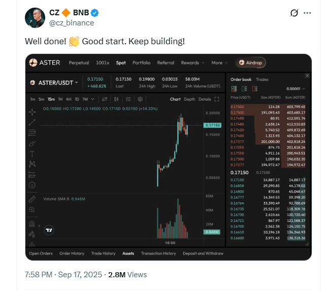 ASTER USD and SUN crypto are trending higher after the launch of Aster and SunPerp exchanges. Is PepeNode the next crypto to explode?