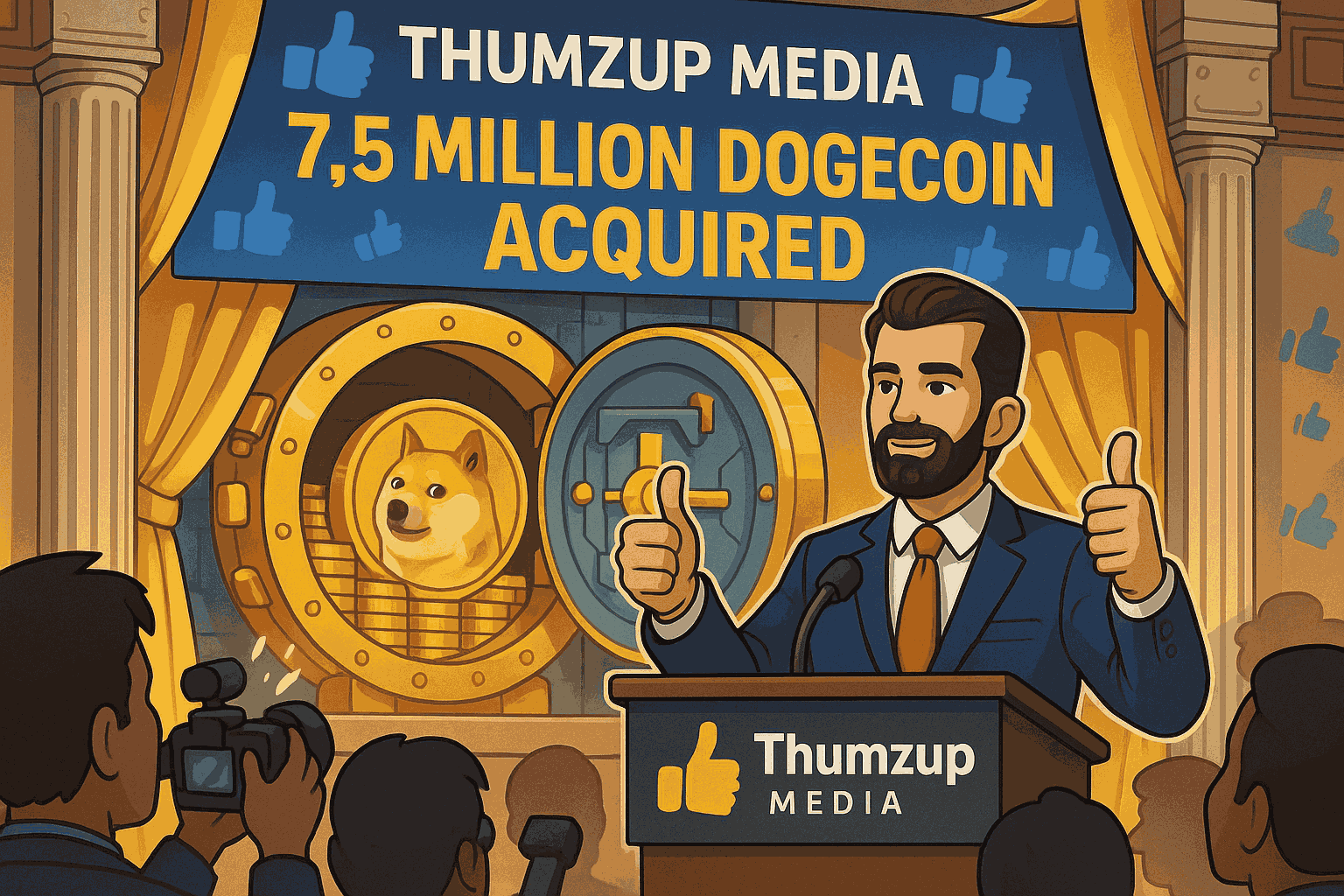 Trump Jr. Linked ThumzUp Media Adds 7.5 Million DOGE to Treasury