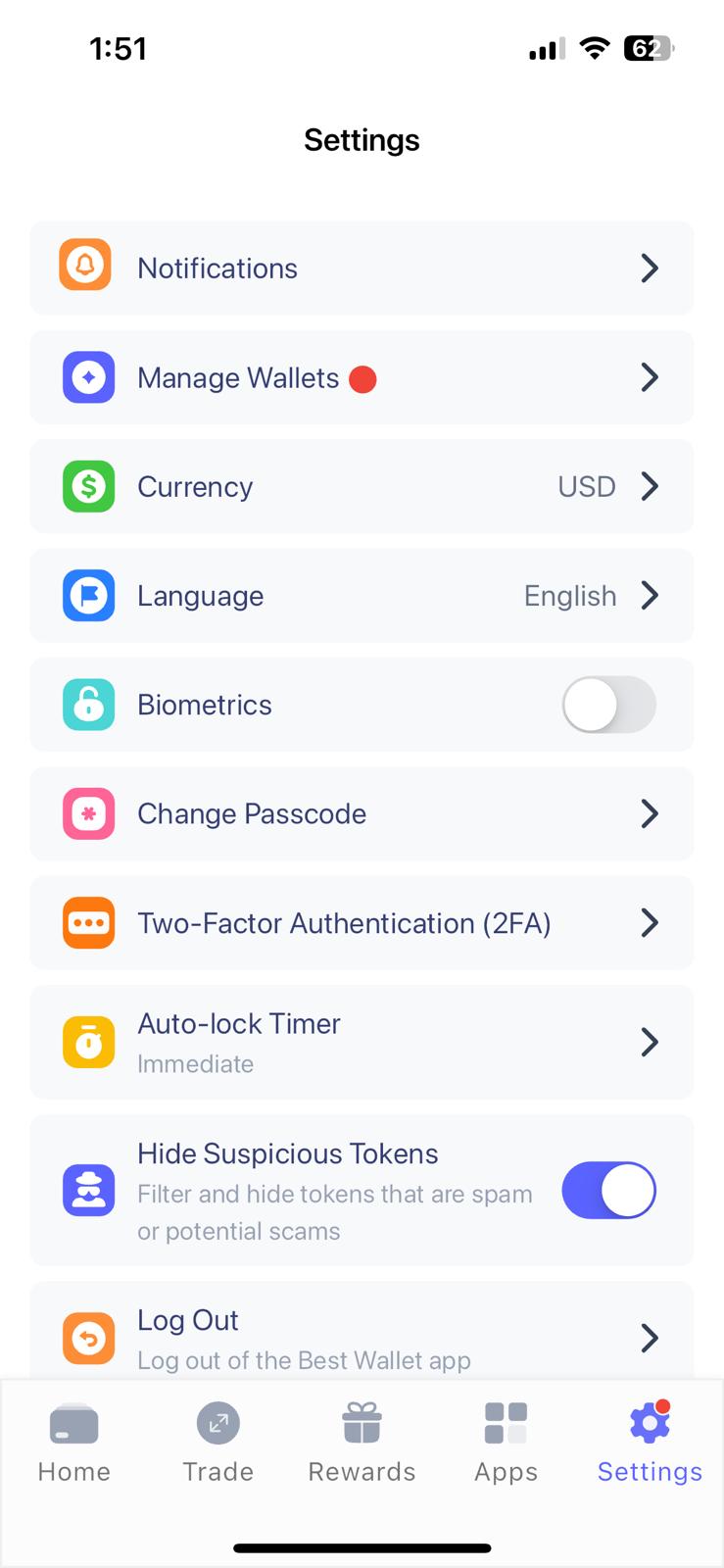 Best Wallet 2FA security