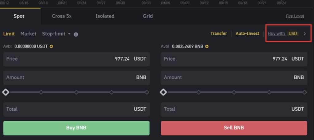 buying crypto on binance