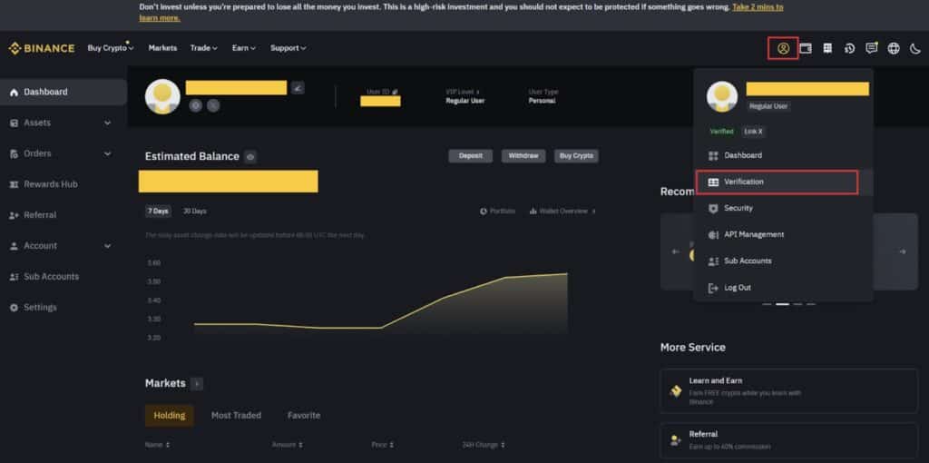 how to verify ID on Binance