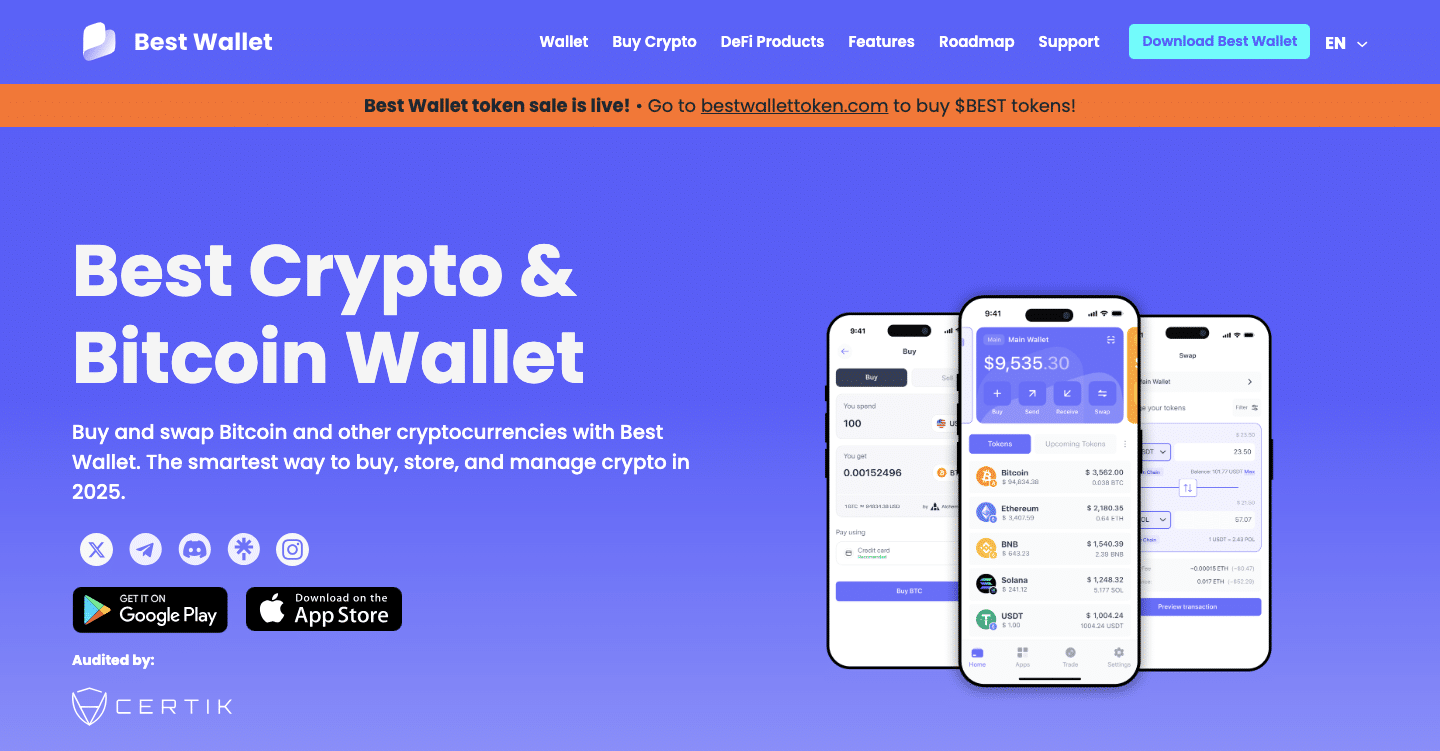 Solana Integration Lands on Best Wallet as v2.11 Hits App Stores