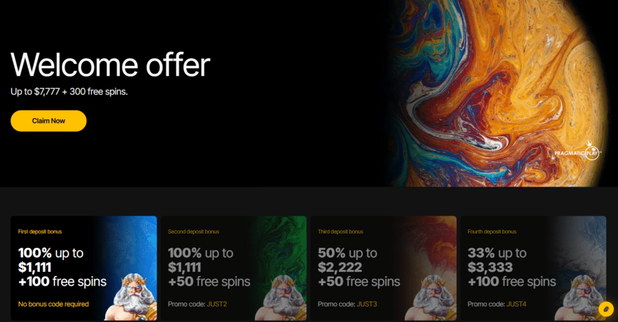 Just Casino Welcome Bonuses