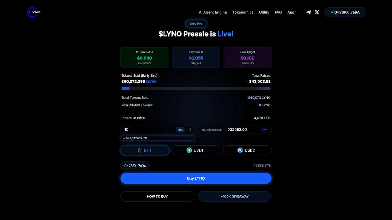 Lyno AI Presale Purchase