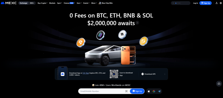 MEXC homepage