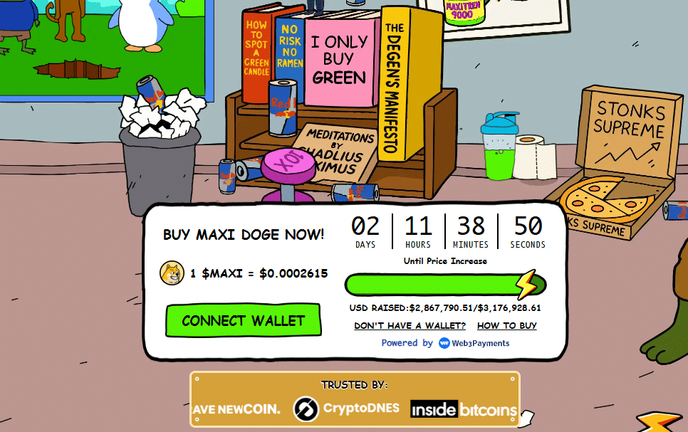 Chinese meme coins are taking over in the Binance Smart Chain (BSC). Maxi Doge raises over $2.3M. MAXI among the next new Binance listings?