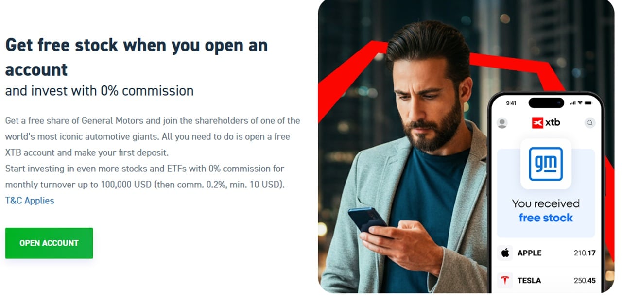 claiming free uber stock on XTB