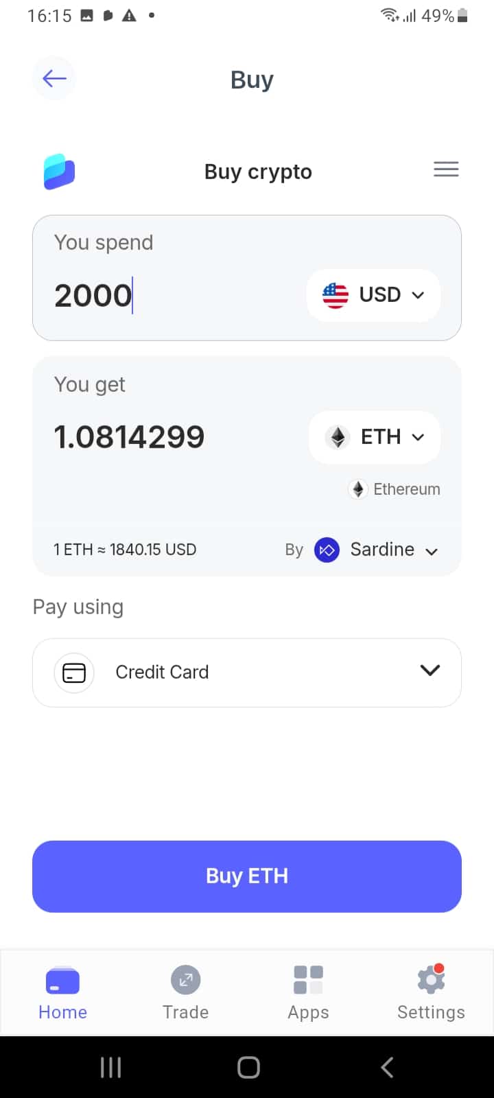 Best Wallet buy ETH
