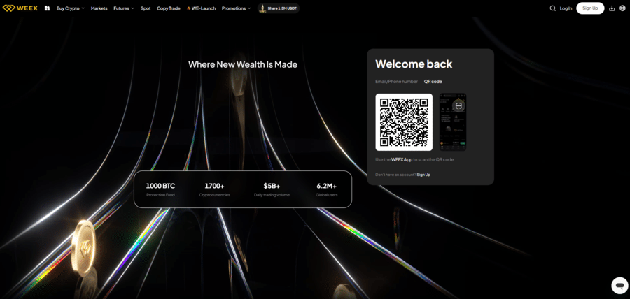 WEEX homepage
