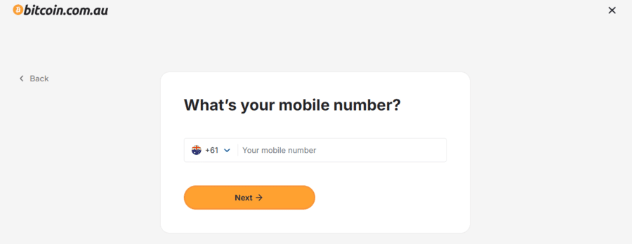 Verifying your phone number on bitcoin.com.au