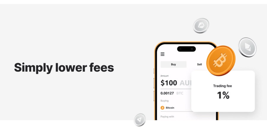 bitcoin.com.au has a fixed trading fee of 1%