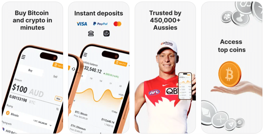 The look of bitcoin.com.au on iOS devices