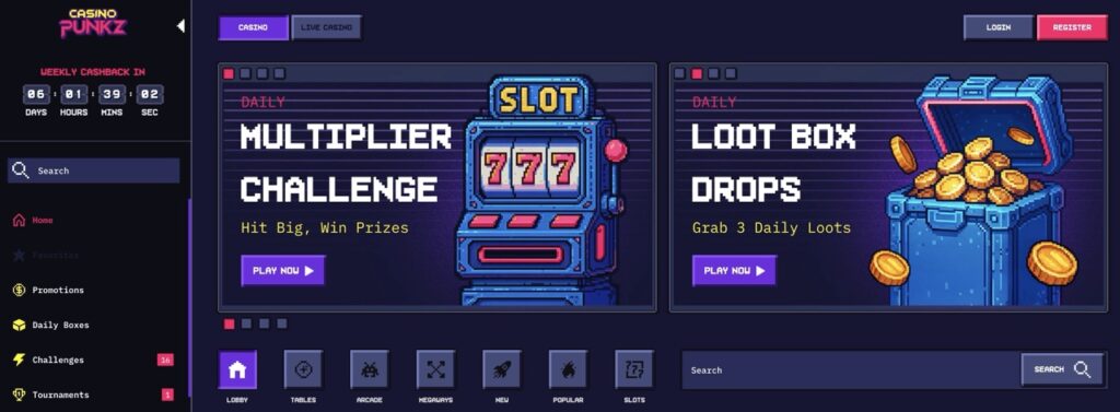Casinopunkz stands out as a VPN-friendly altcasino offering a 100% bonus up to $20,000