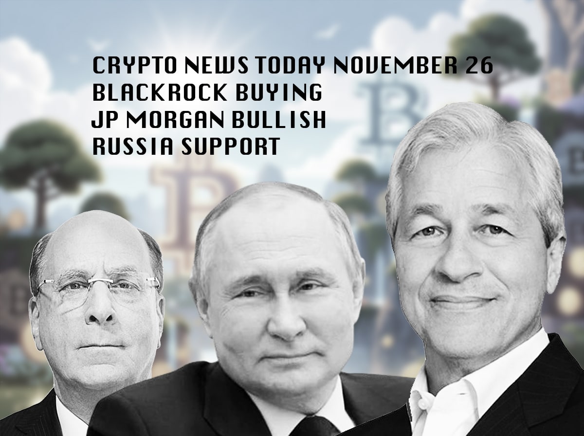 Crypto Market News Today, November 26: BlackRock and Fidelity Keep Buying  Bitcoin, JP Morgan Bullish, Russia Tapping on Crypto as Total3 Reverse -  99Bitcoins