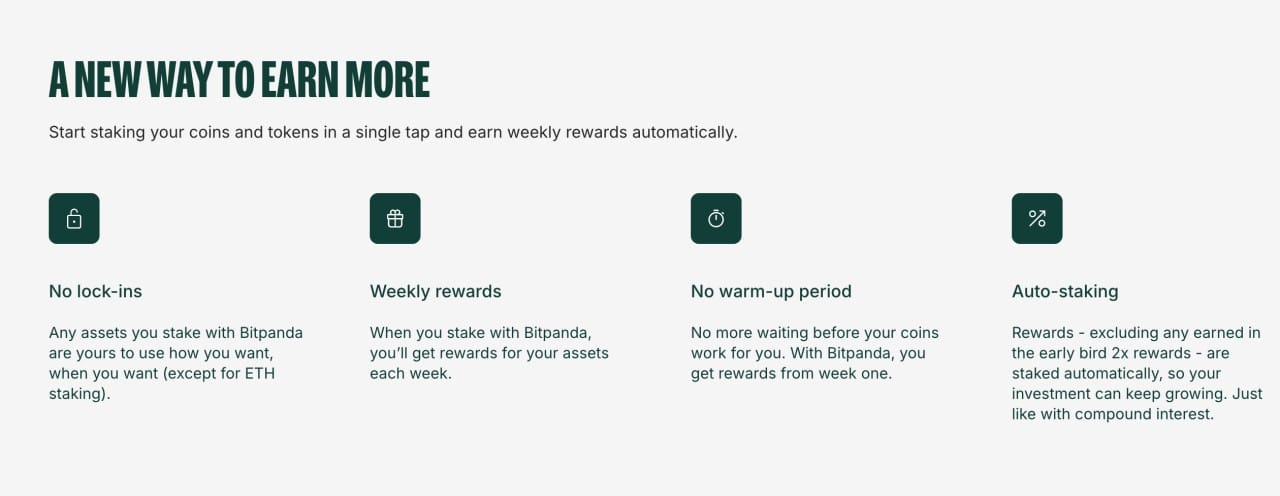 Bitpanda Staking Benefits