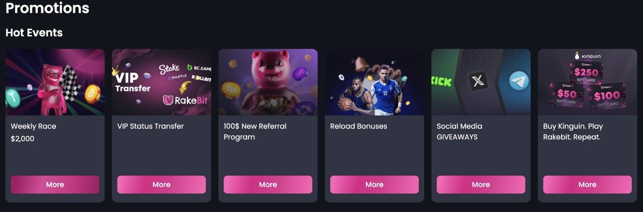Rakebit casino promotions