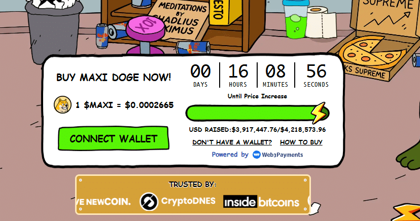 JELLYJELLY meme coin pumped and dumped after listing on Aster. Maxi Doge raises nearly $4M. Is MAXI the best new crypto to buy now?