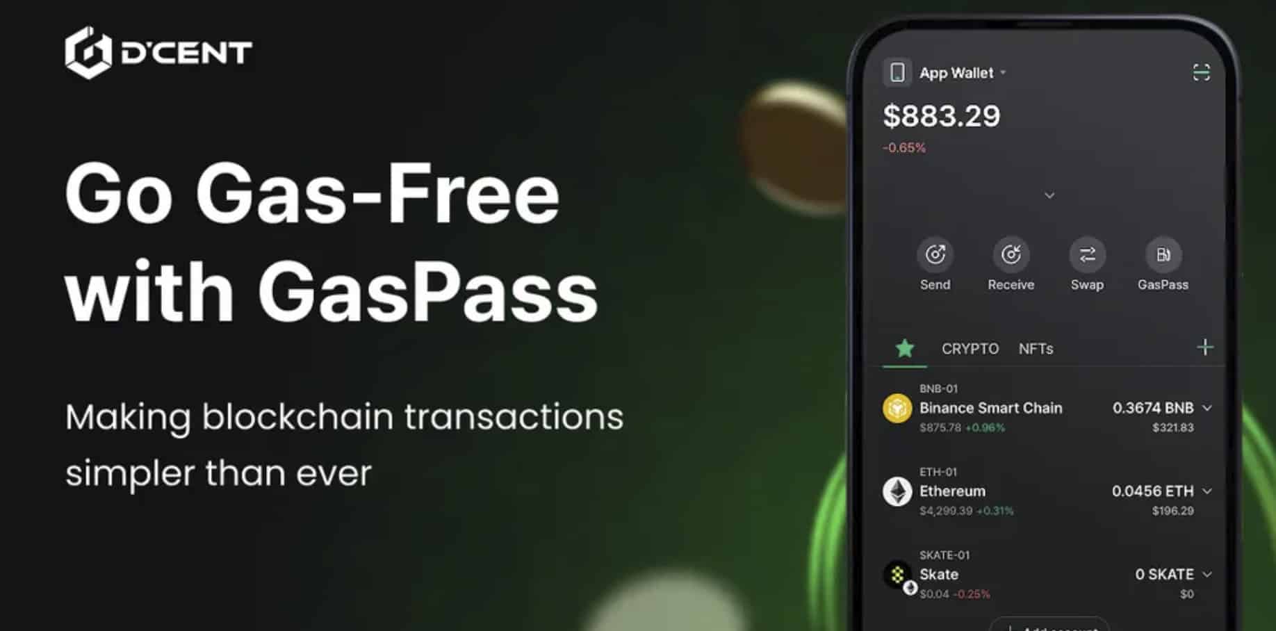 D’CENT Wallet Launches Gas-Free Transactions