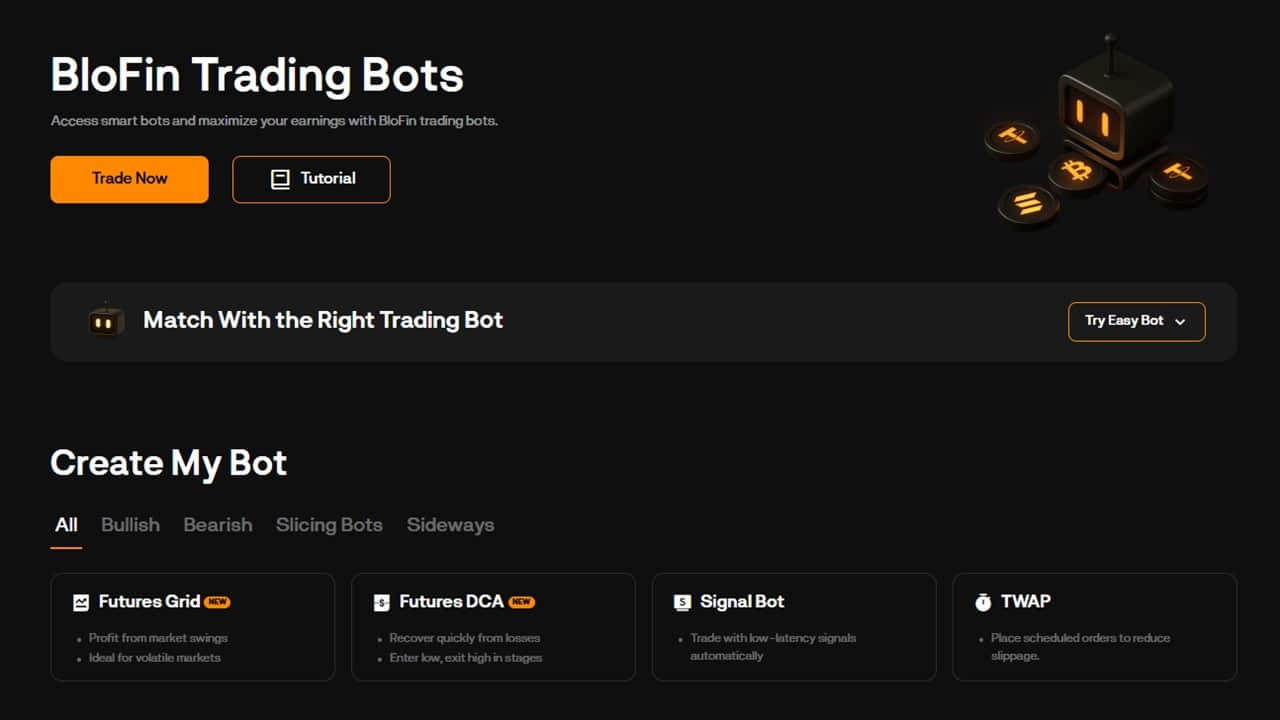 BloFin trading bot features