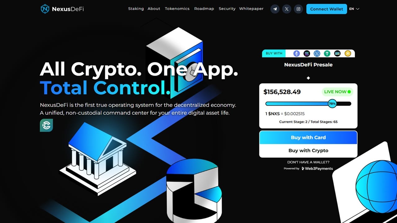 NexusDeFi homepage