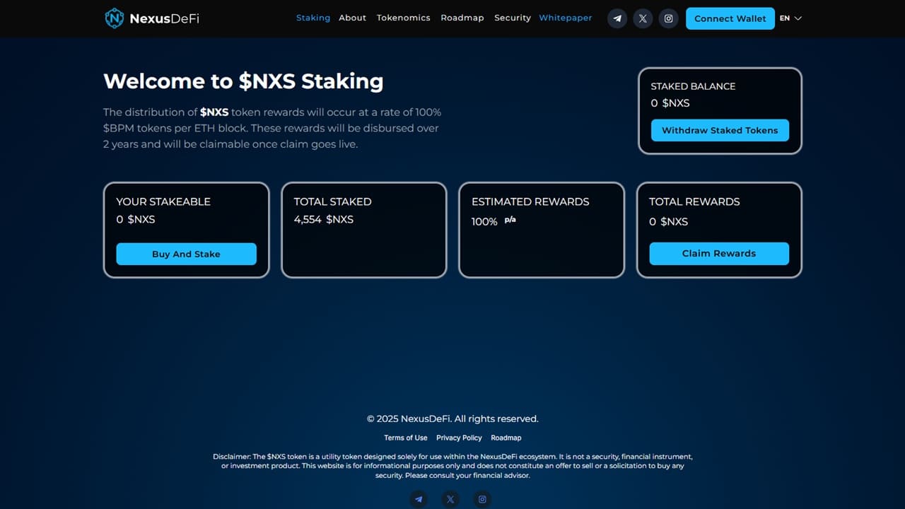 NexusDeFi (NXS) Price Prediction 2026 – 2030