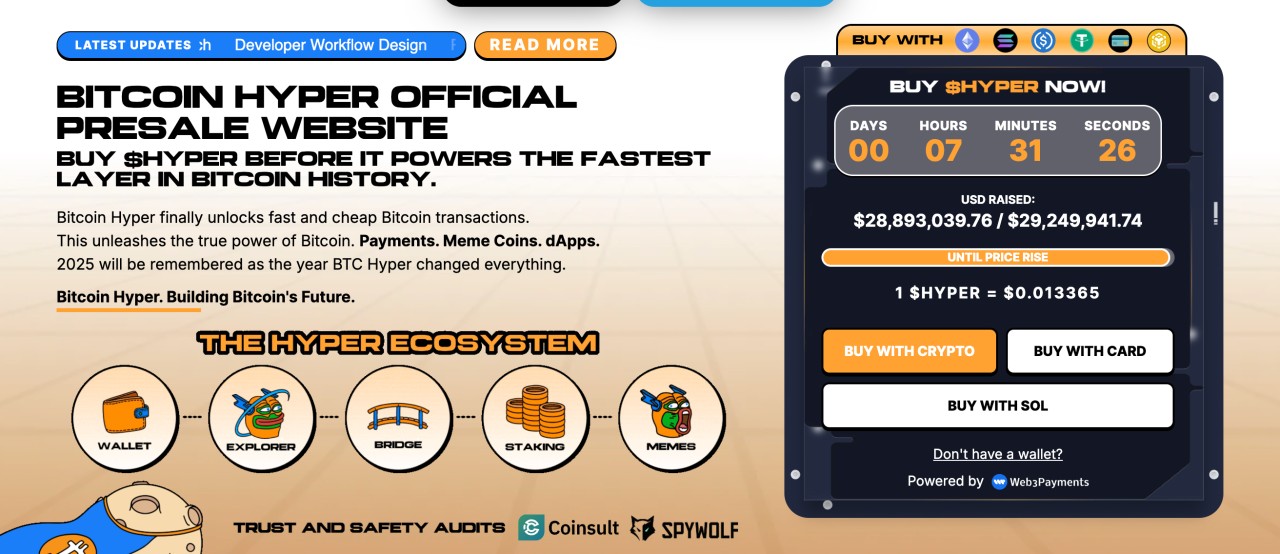 Bitcoin Hyper presale homepage