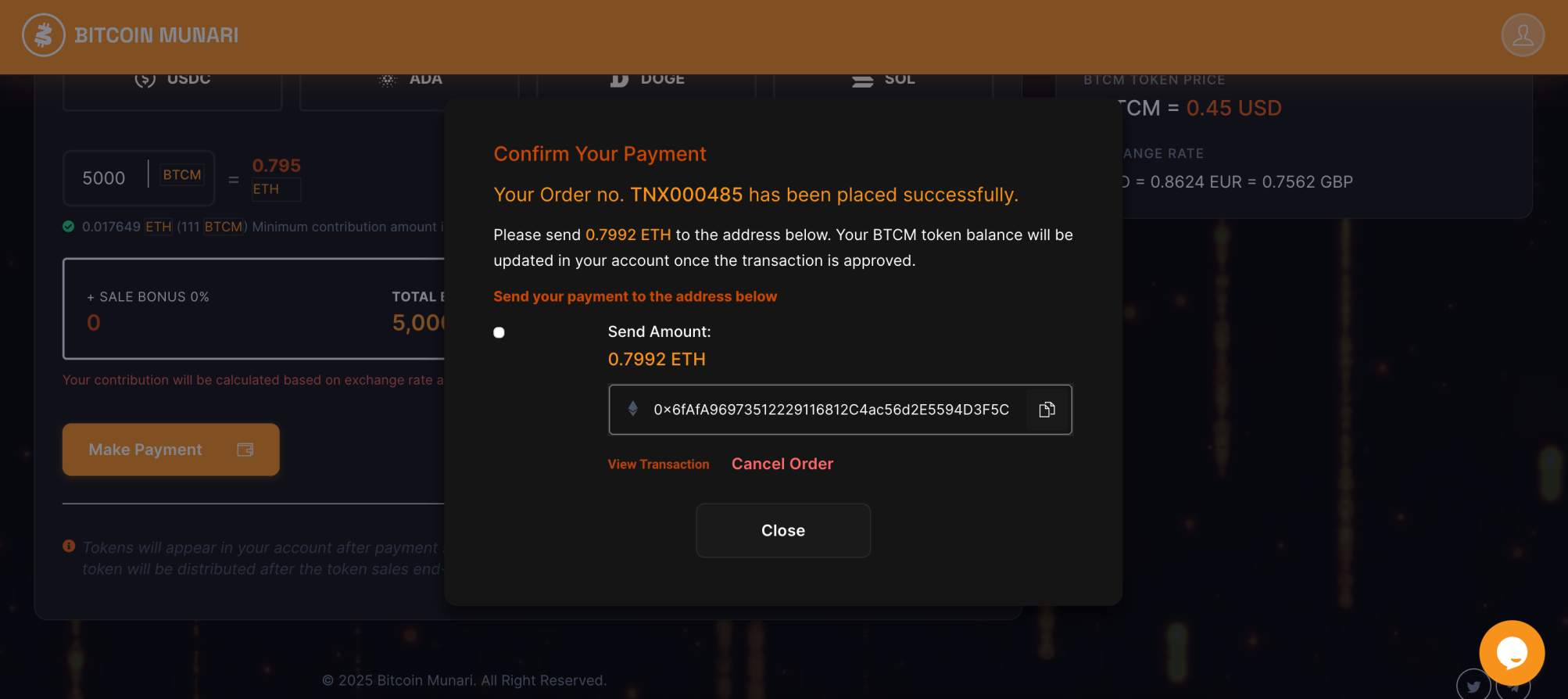 Bitcoin Munari how to join the presale event