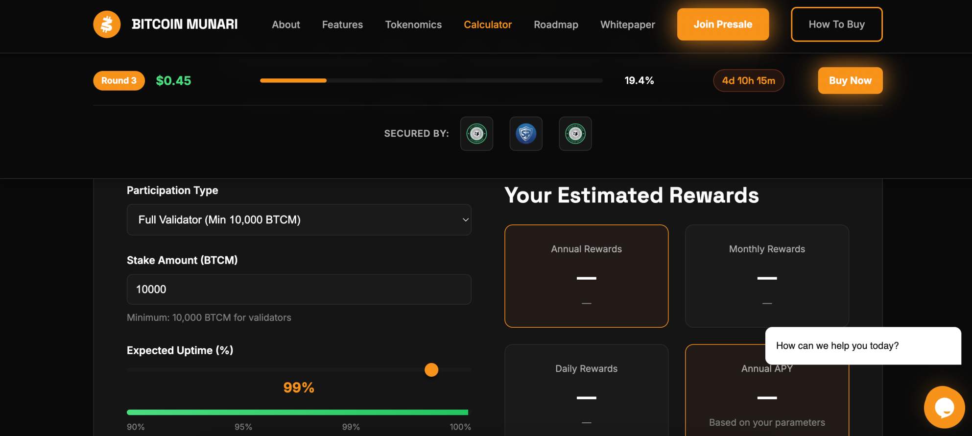 Bitcoin Munari staking rewards