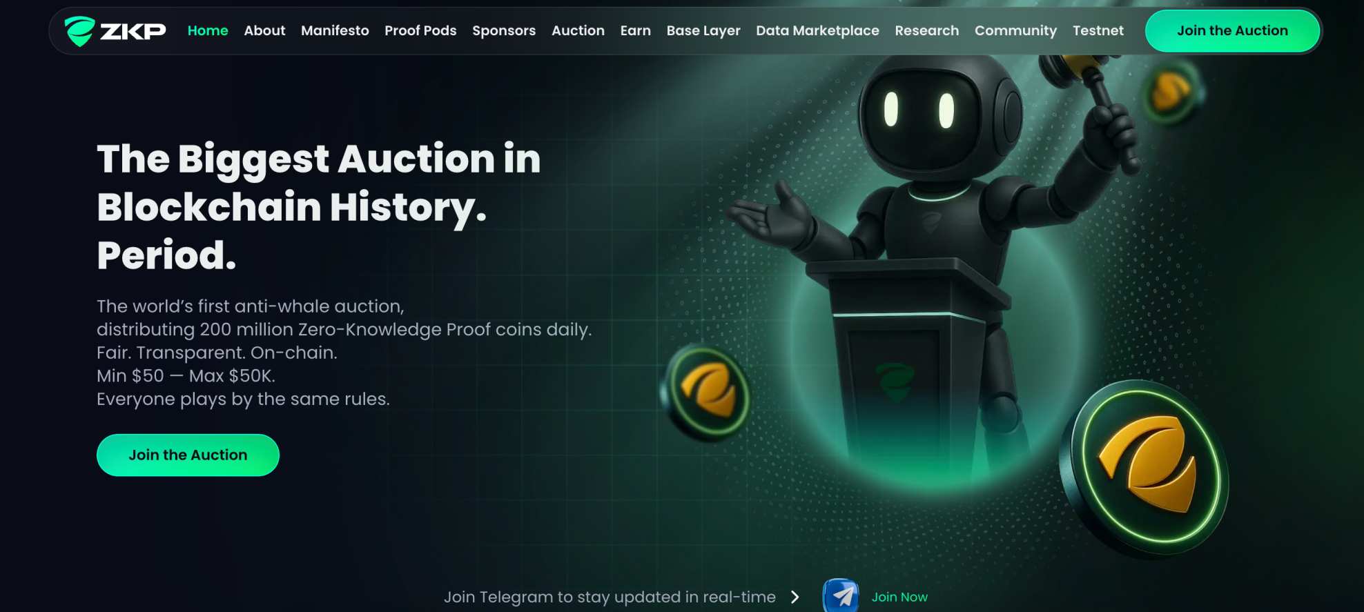 ZKP auction-style presale