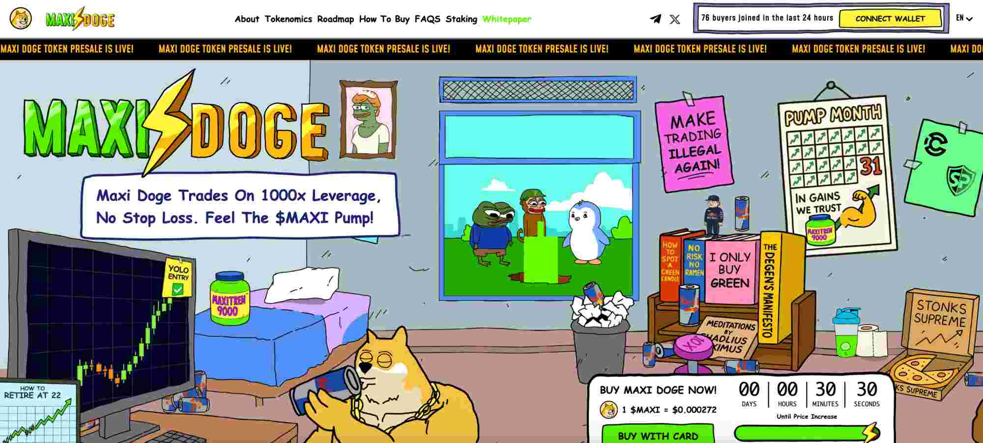 Maxi Doge presale website