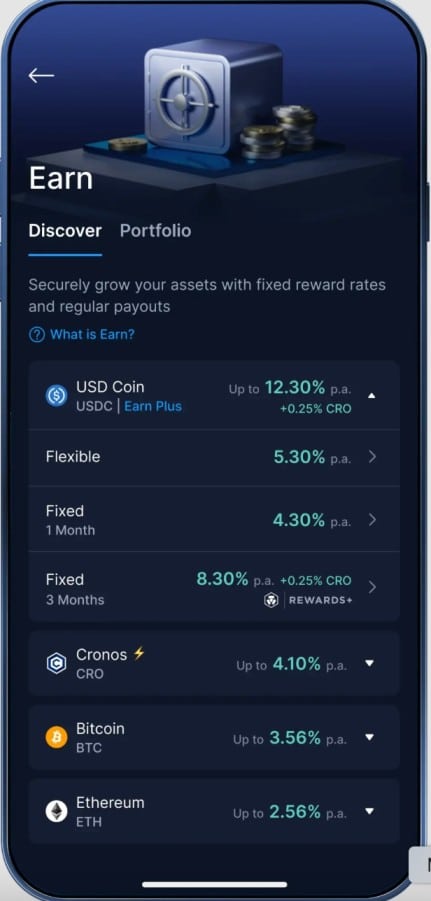 Crypto.com app earn feature