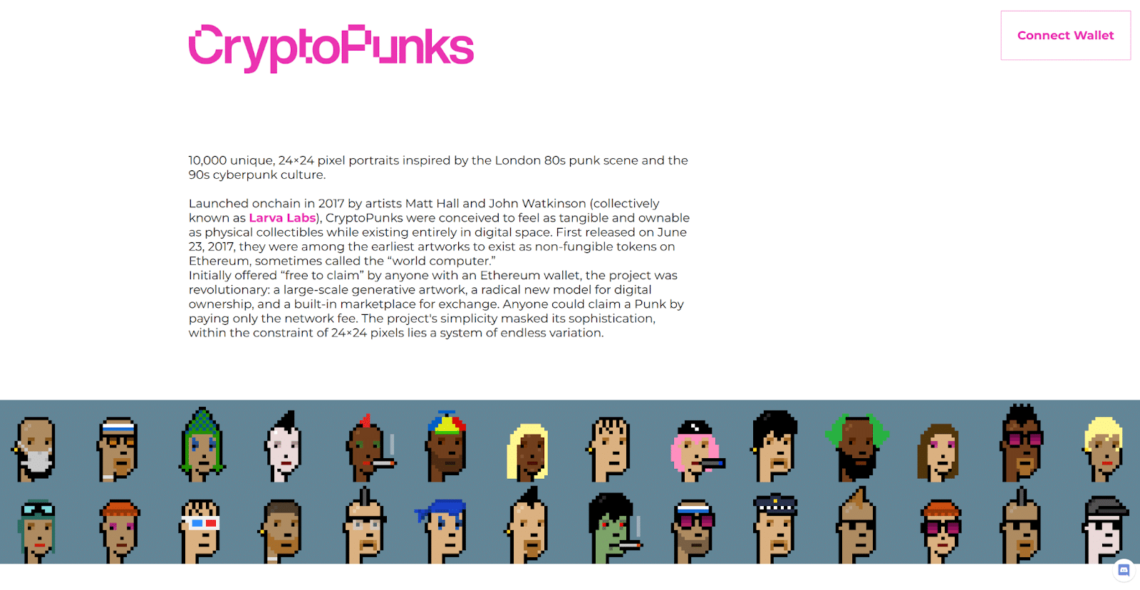 cryptopunks homepage