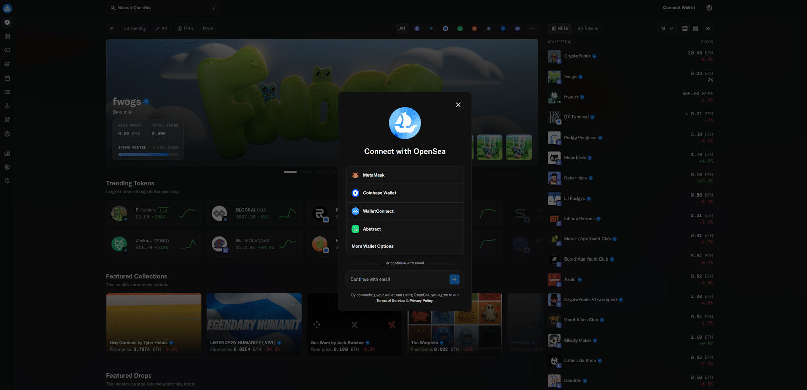 opensea connect wallet