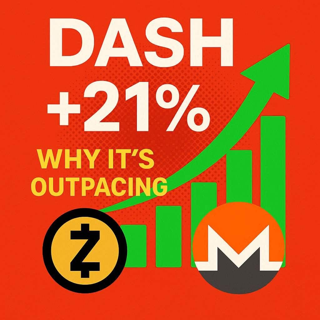 Dash Jumps +21%, Outpaces Zcash and Monero