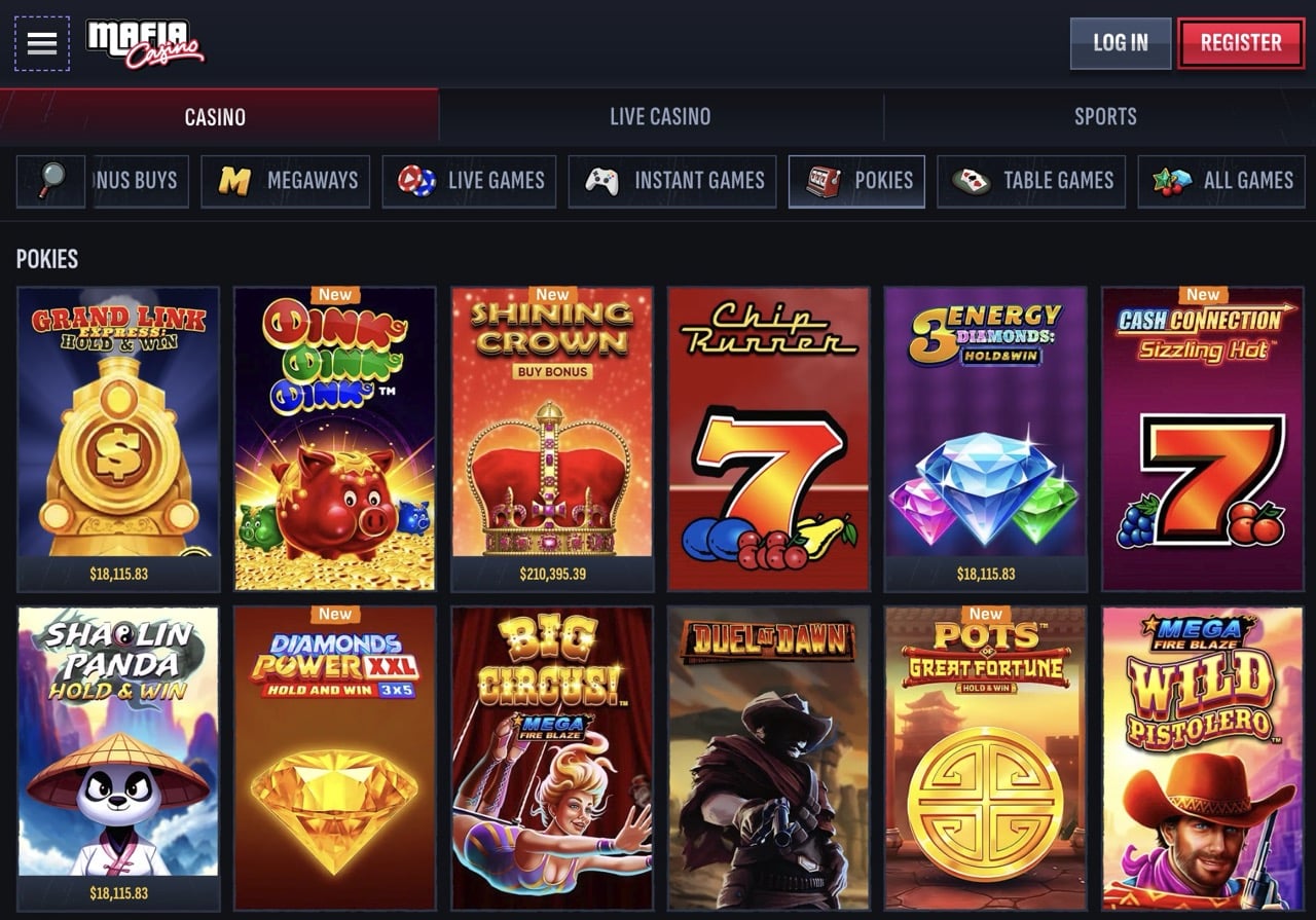 Pay online pokies from Australia on Mafia Casino