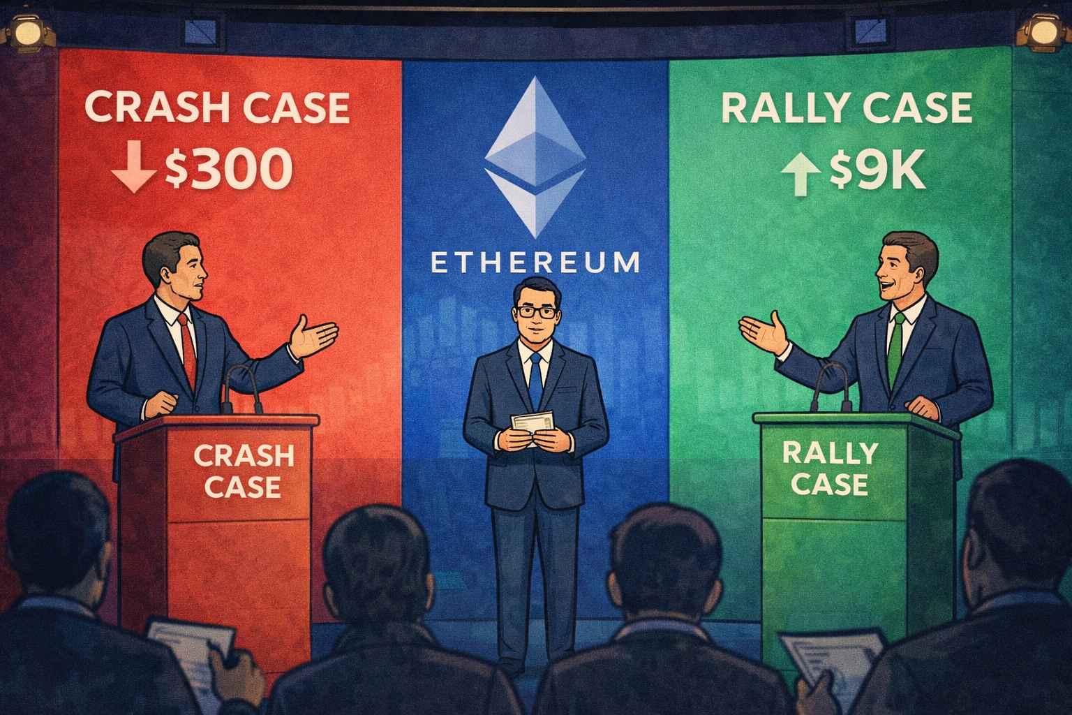Image showcasing Ethereum $300 Crash vs $9K Rally: Who’s Actually Right? - 99Bitcoins