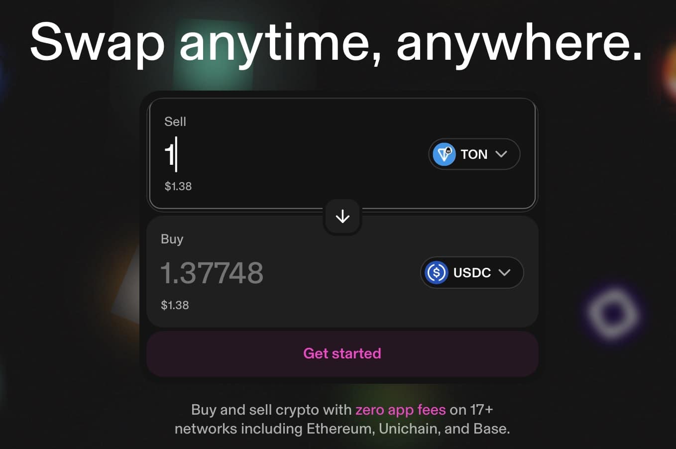 Buy TON on DEX using crypto wallet