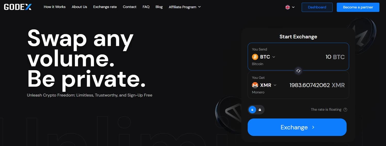 Source: Godex Swap Exchange