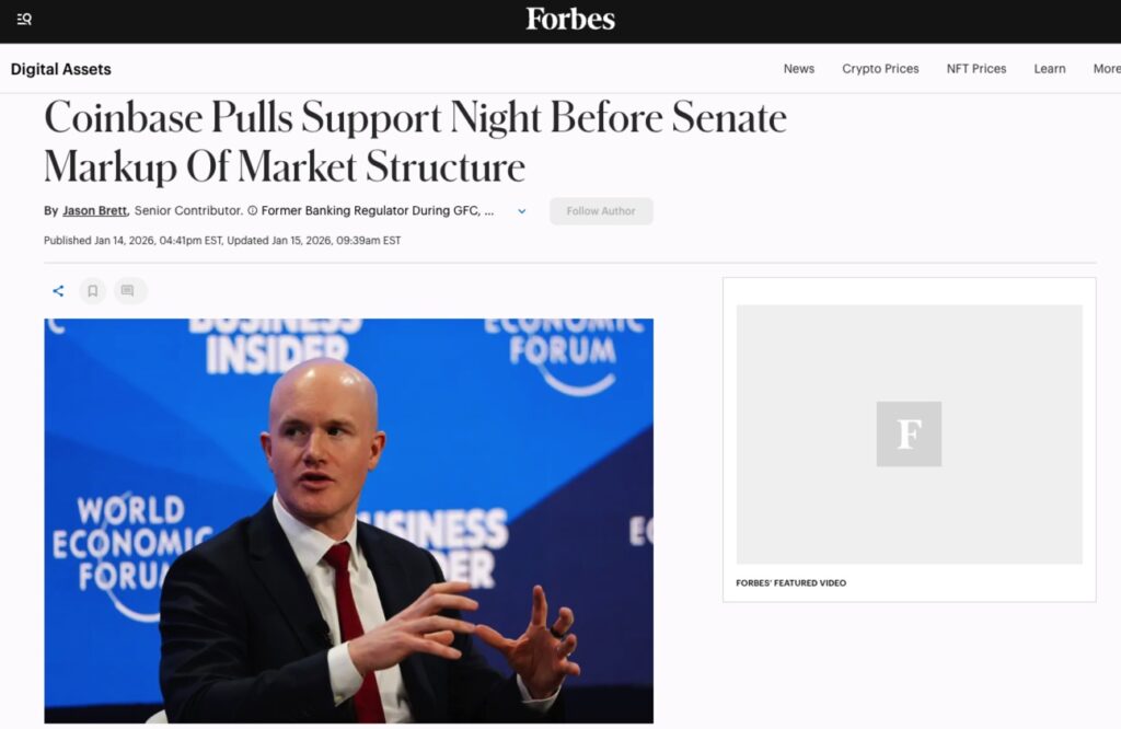 coinbase pulls support for clarity