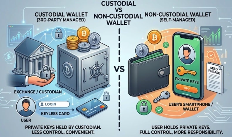 custodial vs non custodial wallet