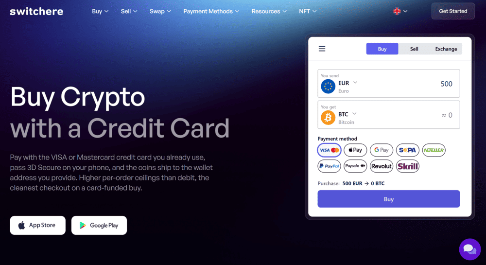 Switchere No KYC Crypto Exchange