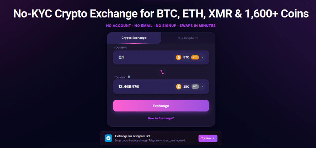 Exchange BTC to Zcash on GhostSwap