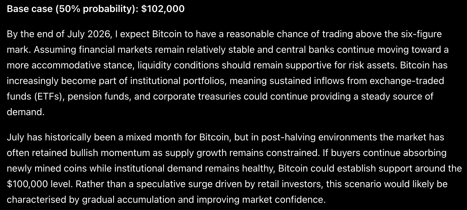 The Sam Altman ChatGPT AI Bitcoin prediction believes that there is a strong chance of BTC USD hitting $102,000 in July